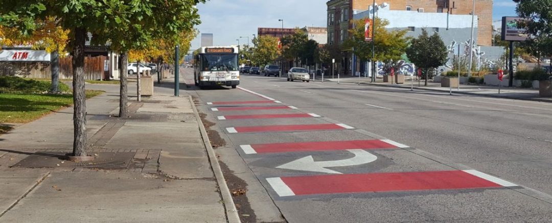 Dedicated bus lane on Broadway