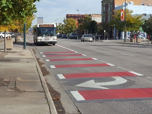 Dedicated bus lane on Broadway