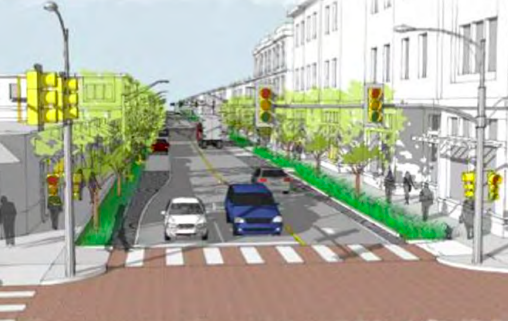 Rendering of redesigned Washington Street