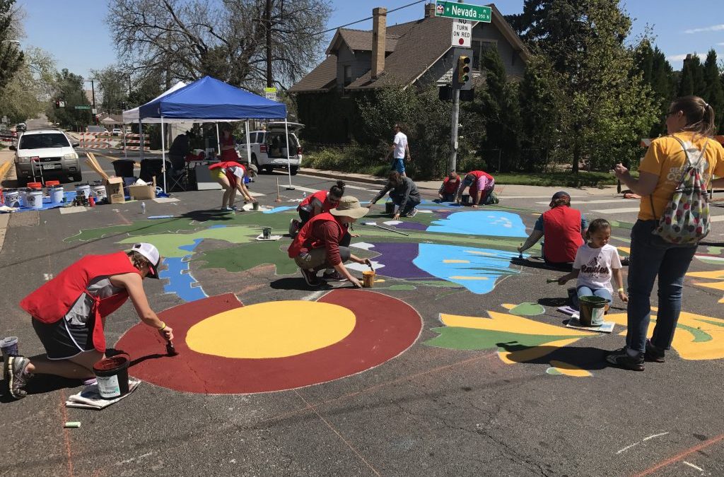 Athmar Park Intersection Mural Painting