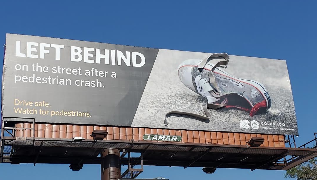 Footwear display in Denver is solemn reminder of pedestrians killed by autos