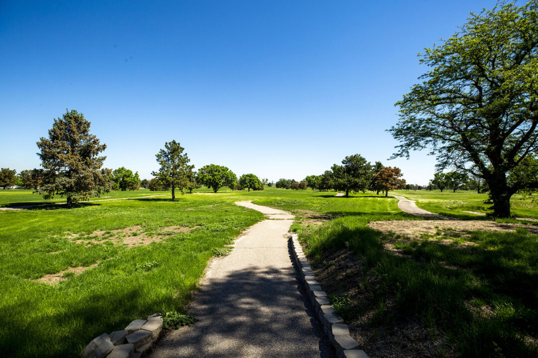 An image of a walkway on the Park Hill Golf Course