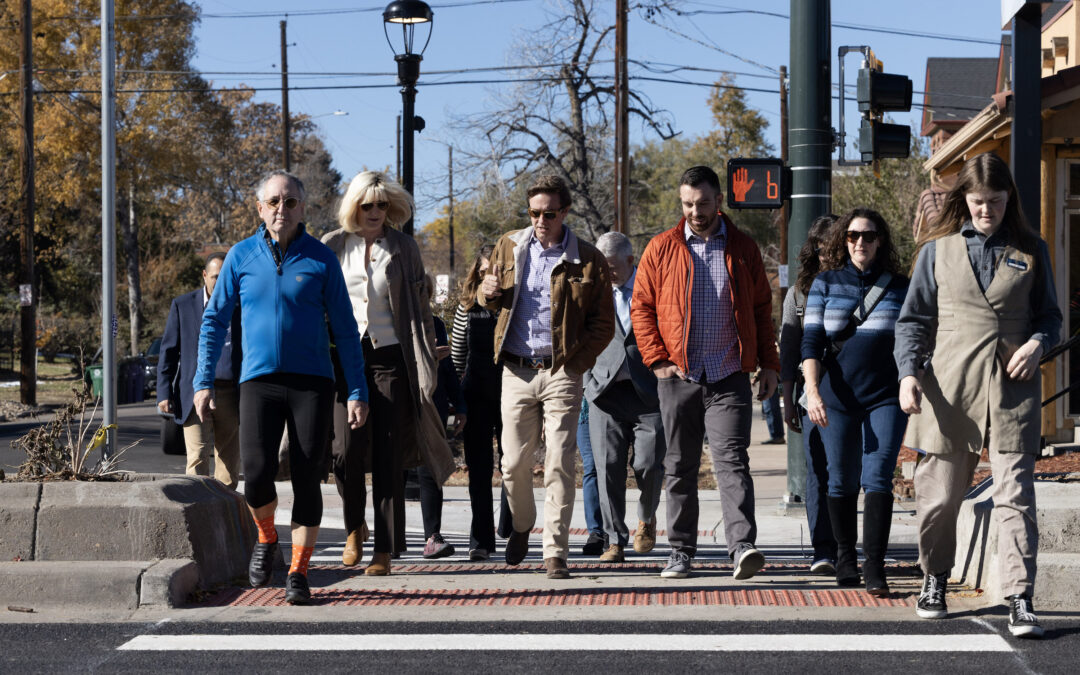 Image of people walking in a crosswalks