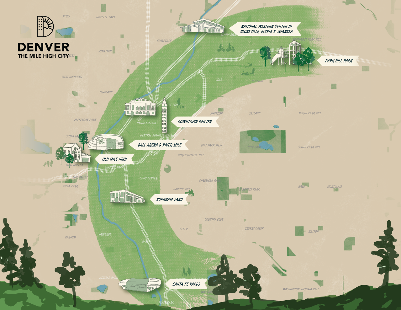 Denver transit map showing whether routes meet Denver Moves Transit plan goal